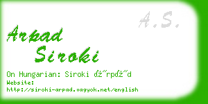 arpad siroki business card